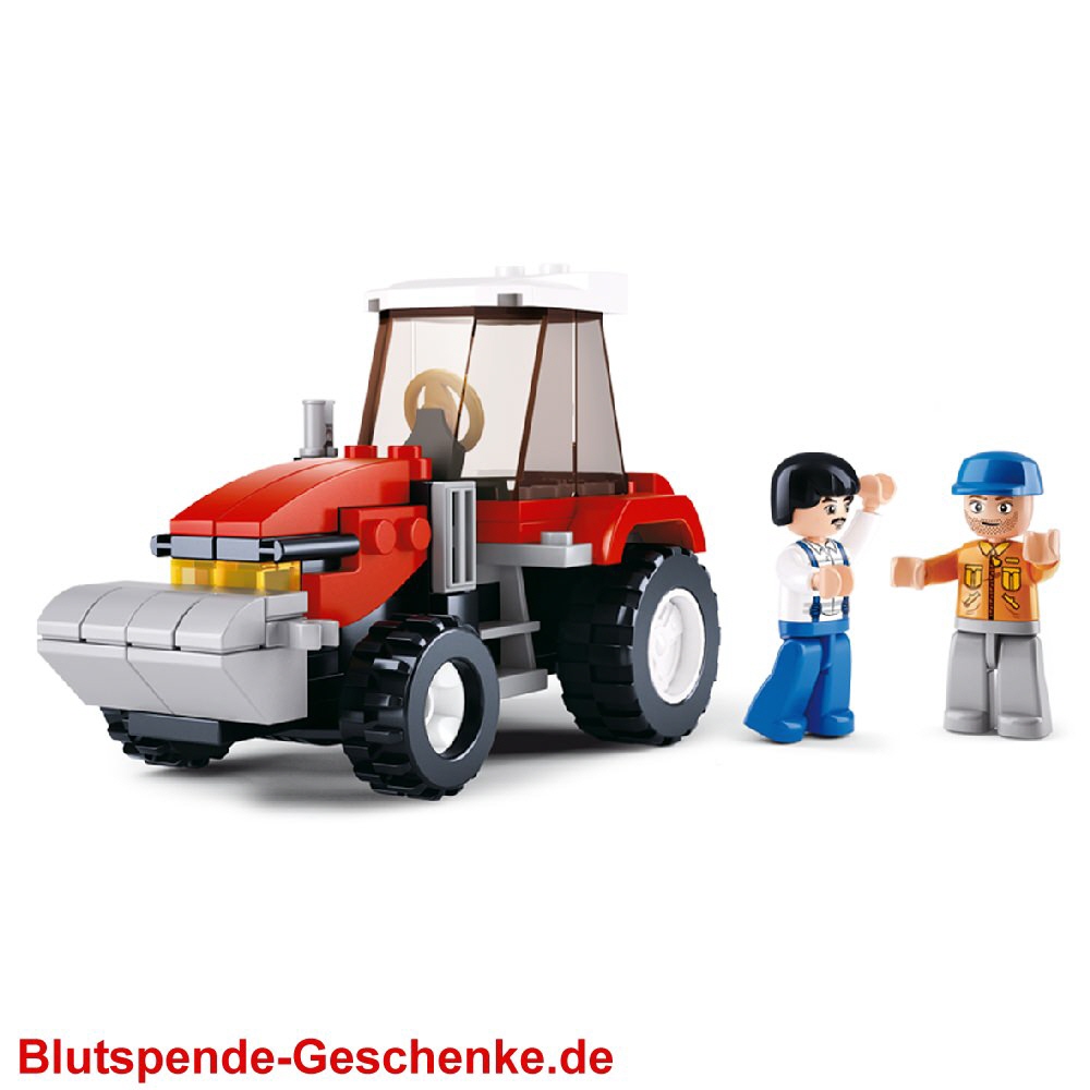 Blutspendegeschenk Traktor-Bausteinset