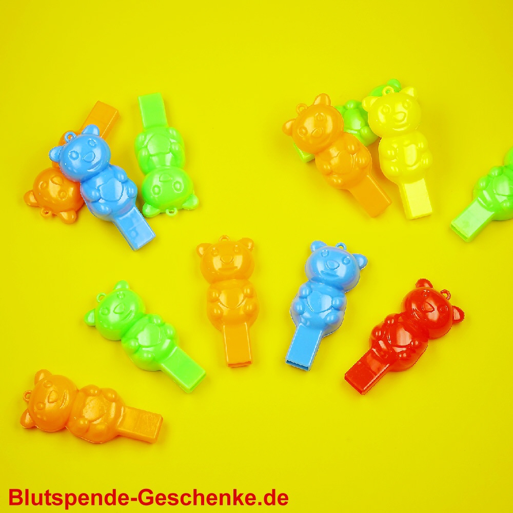 Blutspendegeschenk Trillerpfeife Bärchen