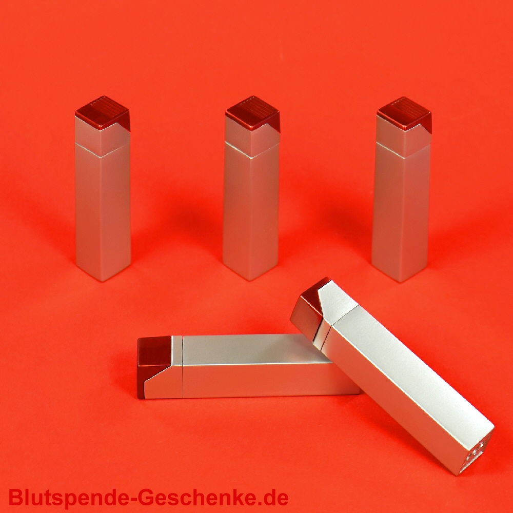 Blutspendegeschenk Feuerzeug Metall Turboflamme
