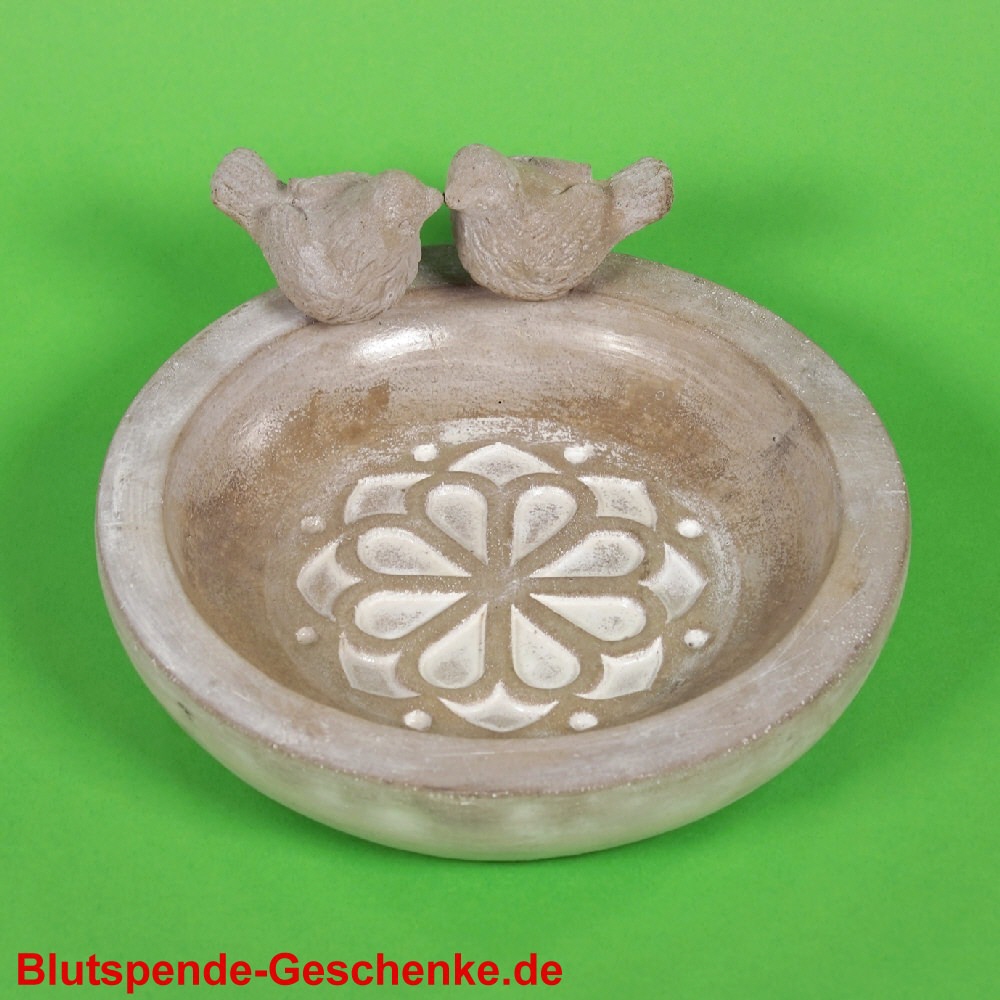 Blutspendegeschenk Vogeltr&auml;nke aus Zement