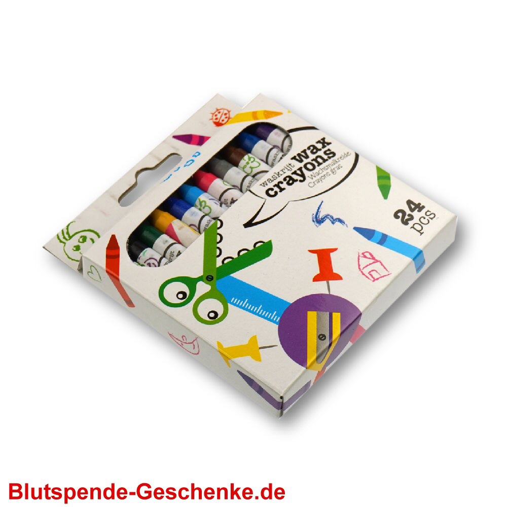 Blutspendegeschenk 24er-Wachsmalstifte