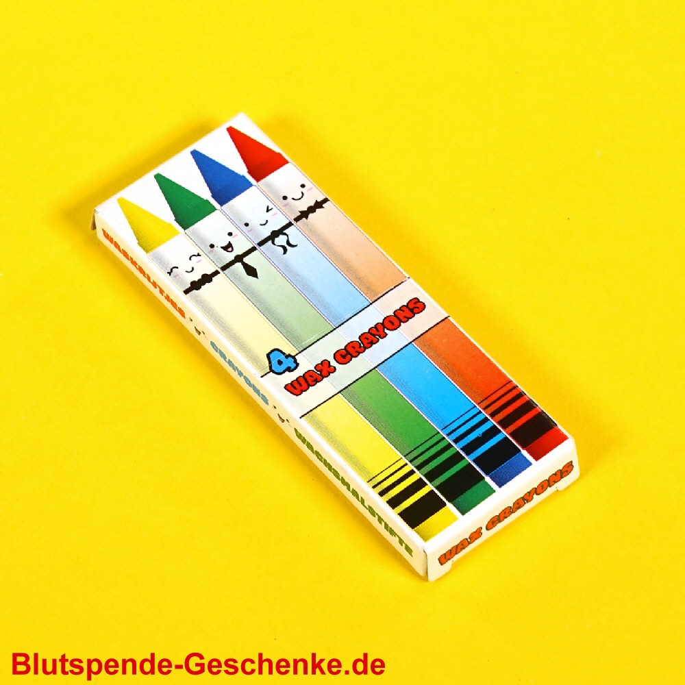 Blutspendegeschenk 4er-Wachsmalstiftset