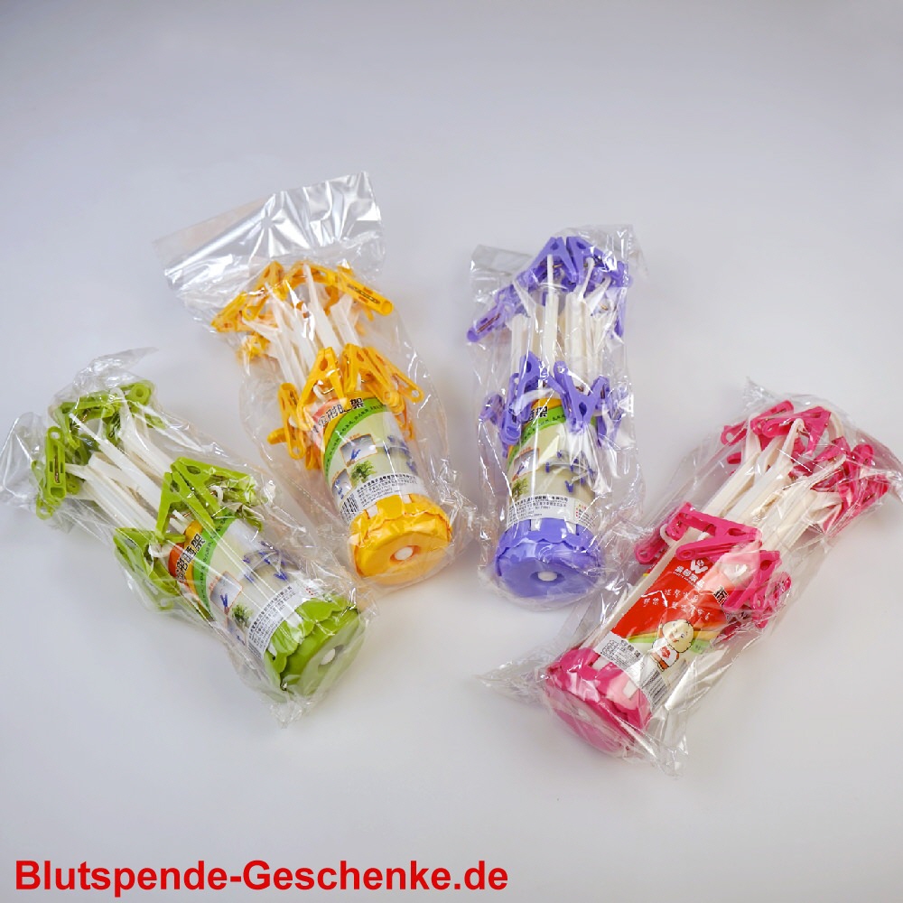 Blutspendegeschenk Bunte Wäschespinnen