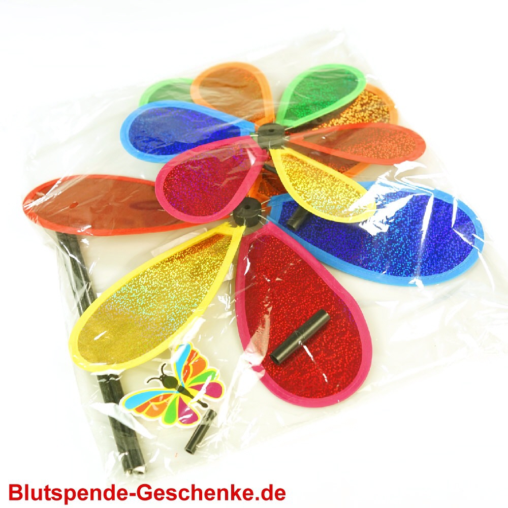 Blutspendegeschenk Blumen-Windrad