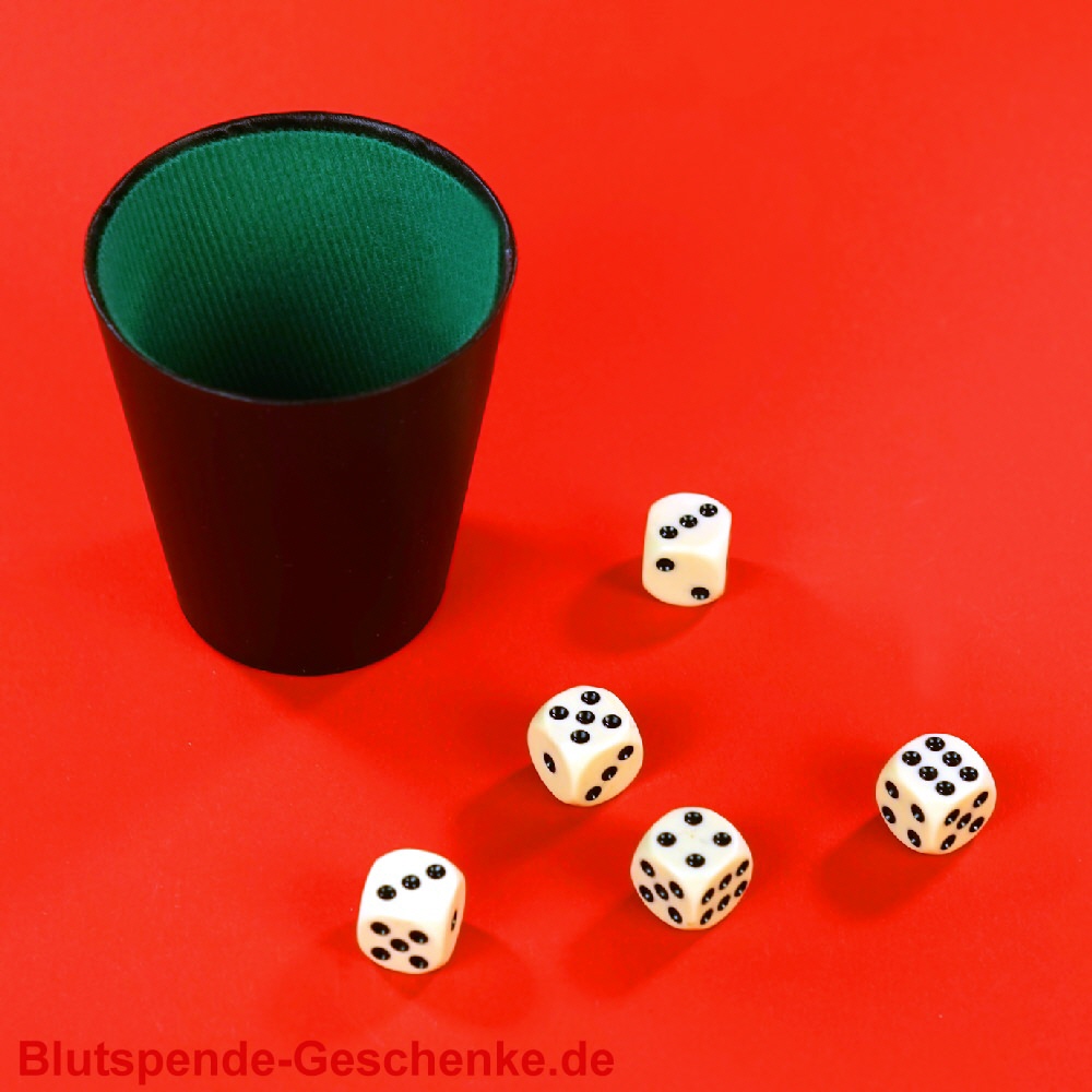 Blutspendegeschenk Würfelbecher