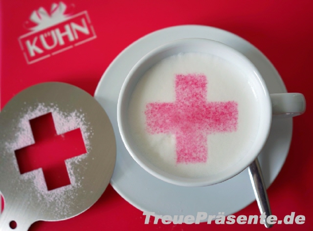 Cappuccino-Schablone Kreuz