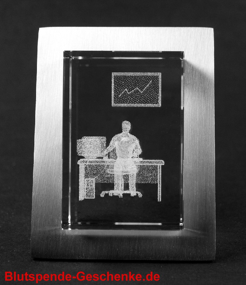 Blutspendegeschenk 3D-Glasobjekt
