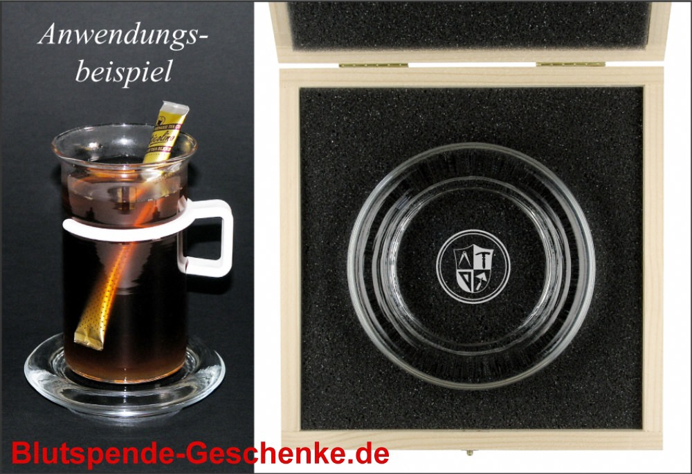 Blutspendegeschenk Glasuntersetzer