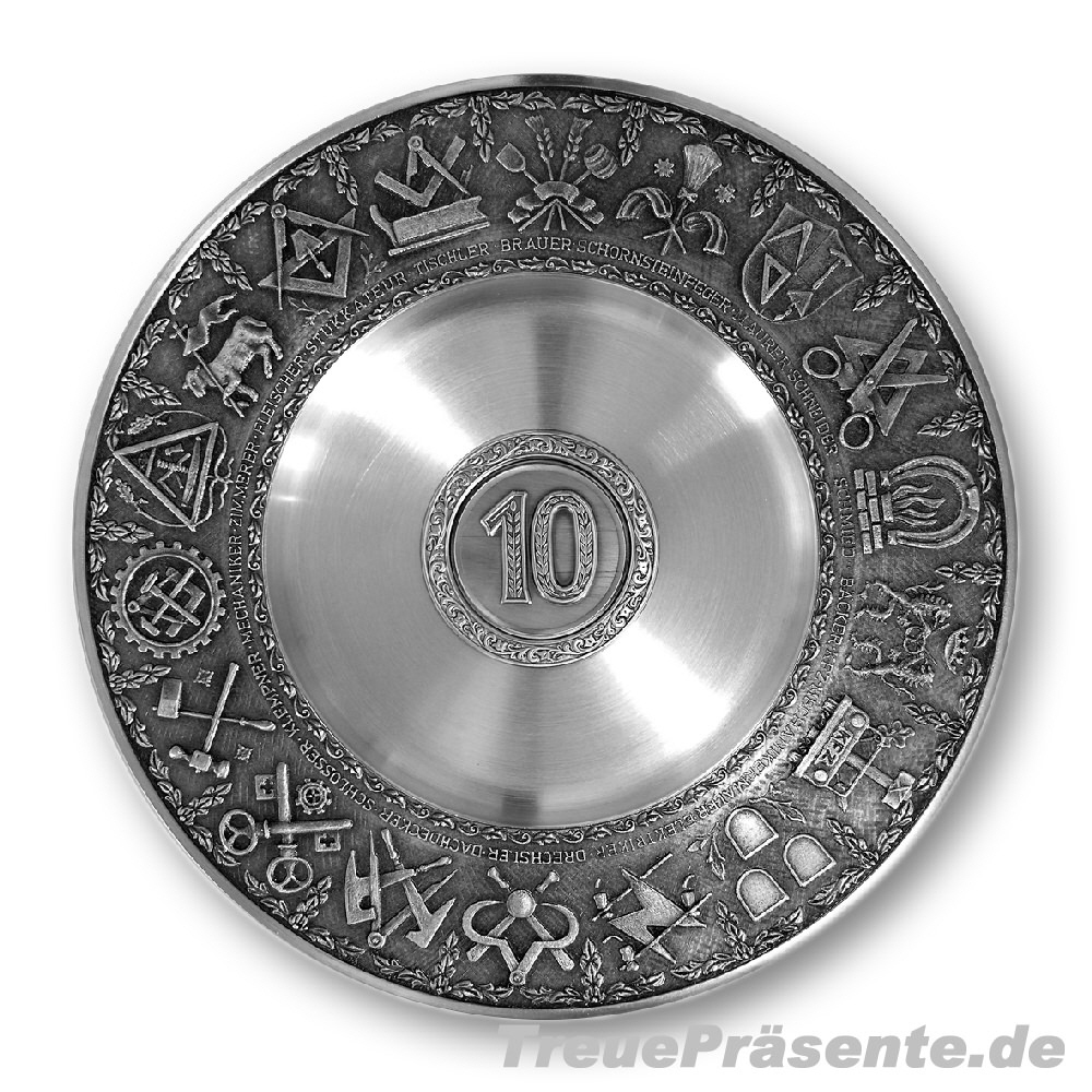 Zinnteller als Treuepräsent